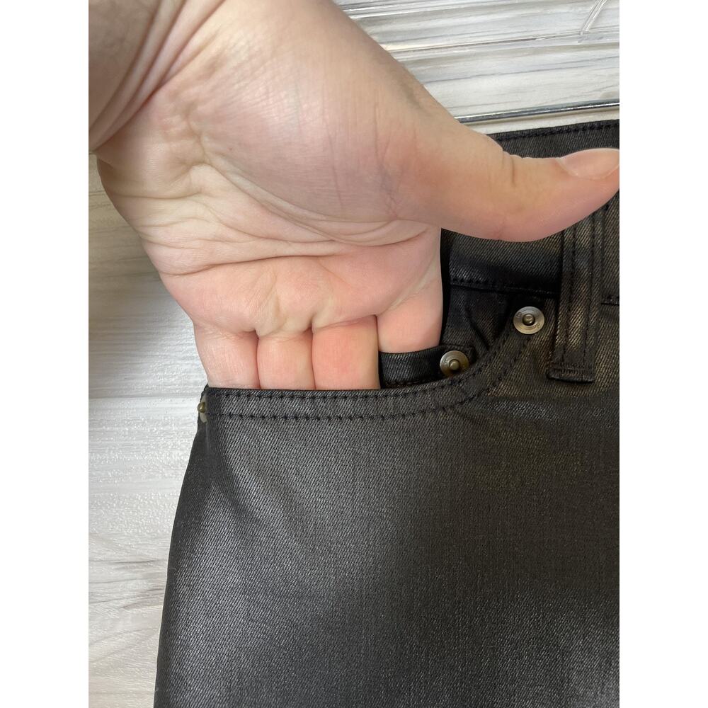 Banana Republic Straight High Rise Ankle Jeans Womens 28 Black Coated Denim - Picture 3 of 12